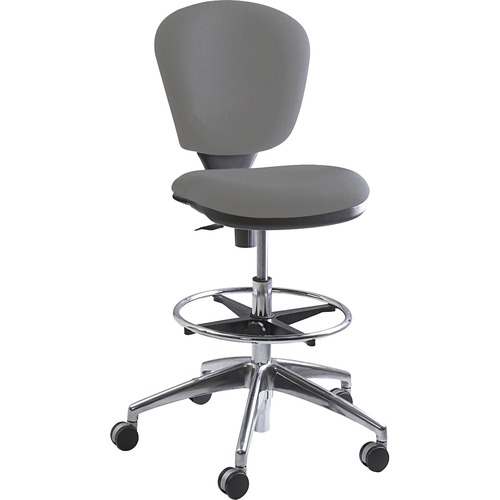 METRO COLLECTION EXTENDED-HEIGHT CHAIR, SUPPORTS UP TO 250 LBS., GRAY SEAT/GRAY BACK, CHROME BASE