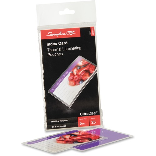 ULTRACLEAR THERMAL LAMINATING POUCHES, 5 MIL, 5.5" X 3.5", GLOSS CLEAR, 25/PACK