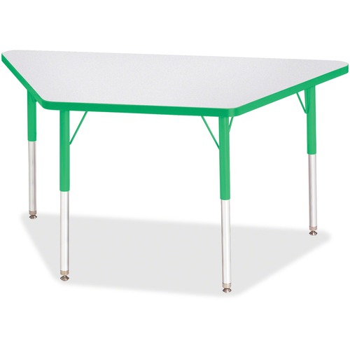 Jonti-Craft, Inc.  Activity Table, Trapezoid, 24"-31"x24"x48", Green