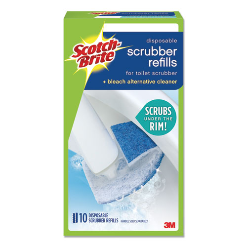 Disposable Toilet Scrubber Refill, Blue/white, 10/pack