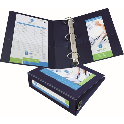 FRAMED VIEW HEAVY-DUTY BINDERS, 3 RINGS, 3" CAPACITY, 11 X 8.5, NAVY BLUE