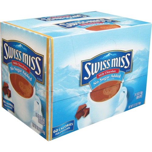 Swiss Miss  Hot Chocolate,Instant, .55 oz Packets,24/BX,No Sugar Added