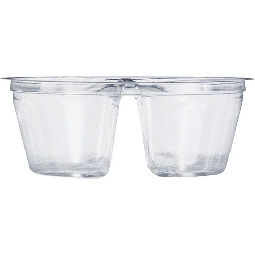CLEAR PET CUPS WITH TWO COMPARTMENT INSERT, 12 OZ, CLEAR, 500 SETS/CARTON