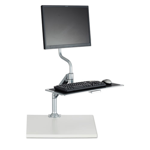 DESKTOP SIT/STAND WORKSTATIONS, SINGLE-MONITOR, 26" X 28" X 42.25", SILVER