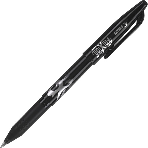 FRIXION BALL ERASABLE STICK GEL PEN, FINE 0.7MM, BLACK INK, BLACK BARREL