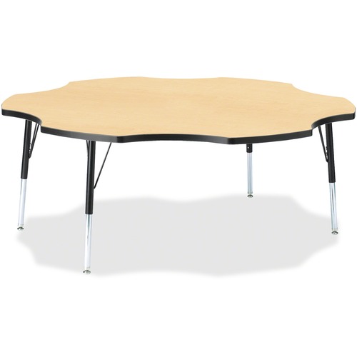 Jonti-Craft, Inc.  Activity Table, Six-Leaf, 15"-24"x60", Maple/Black