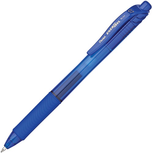 ENERGEL-X RETRACTABLE GEL PEN, 0.7 MM METAL TIP, BLUE INK/BARREL, DOZEN