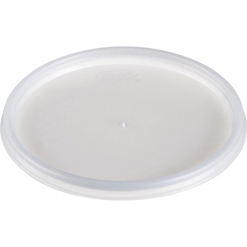 PLASTIC LIDS FOR FOAM CUPS, BOWLS AND CONTAINERS, FLAT, VENTED, FITS 6-32 OZ, TRANSLUCENT, 1,000/CARTON