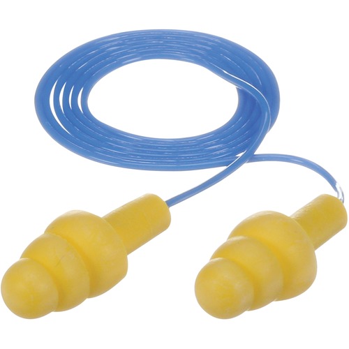 E A R Ultrafit Earplugs, Corded, Premolded, Yellow, 100 Pairs