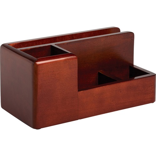 Wood Tones Desk Organizer, Wood, 4 1/4 X 8 3/4 X 4 1/8, Mahogany
