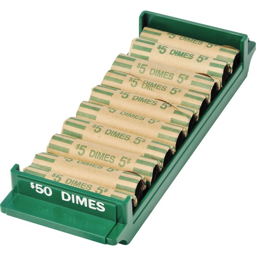 Porta-Count System Rolled Coin Plastic Storage Tray, Green