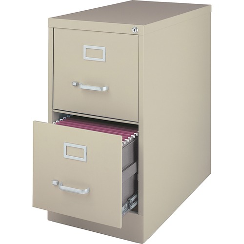Lorell  Vertical File Cabinet, 2DR, LTR, 15"X28-1/2"X28", Putty