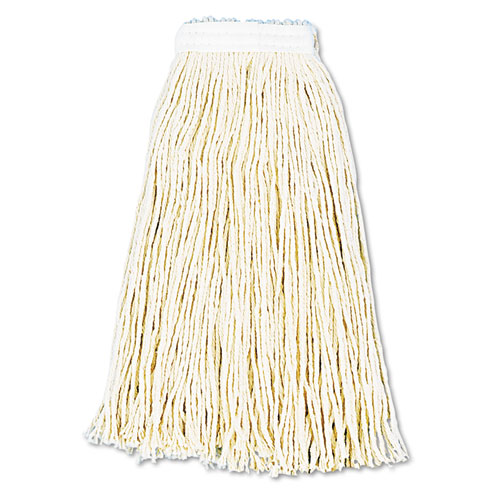 Premium Cut-End Wet Mop Heads, Cotton, 16oz, White, 12/carton