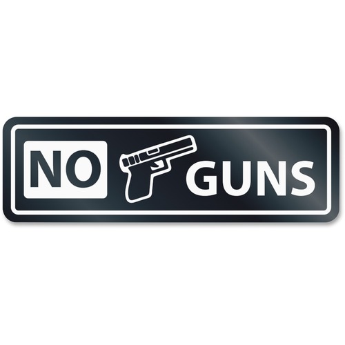 U.S. Stamp & Sign  No Guns Window Sign, White
