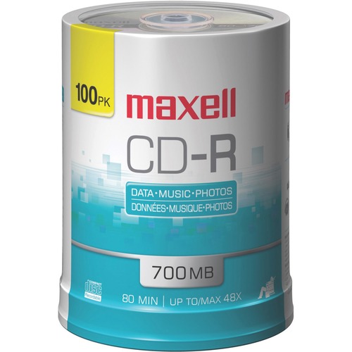 Cd-R Discs, 700mb/80min, 48x, Spindle, Silver, 100/pack
