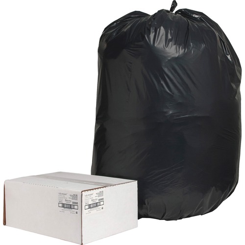 Nature Saver  Trash Can Liners,Rcycld,55-60 Gal,2.0mil,38"x58",100/CT,BK