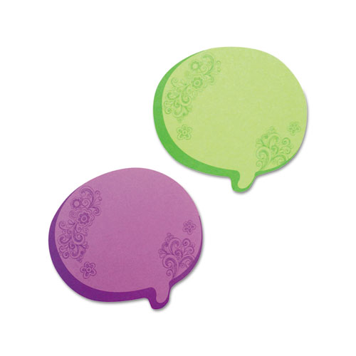 Thought Bubble Notes, 2 3/4 X 3, Green/purple, 75-Sheet Pads, 2/set