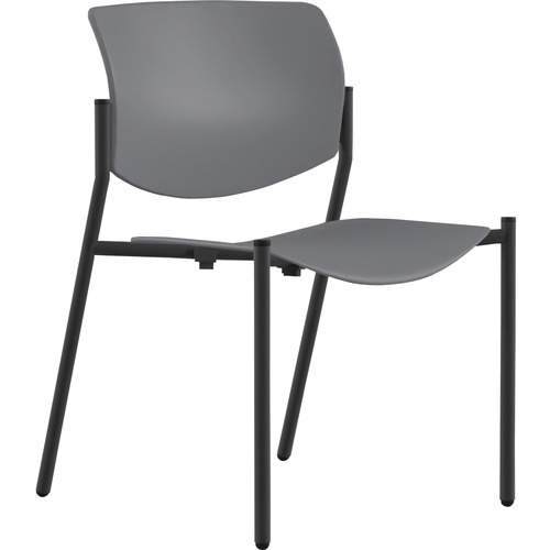 9to5 Seating  Stack Chair,Armless,22"x25"x33",GY Plastic/BK Frame