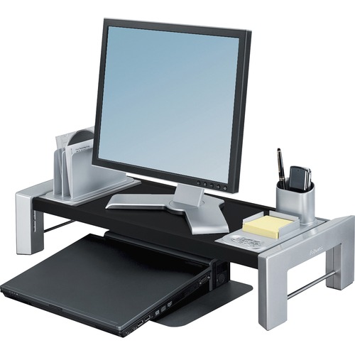 PROFESSIONAL SERIES FLAT PANEL WORKSTATION, 25.88" X 11.5" X 2.5" TO 4.5", BLACK/SILVER, SUPPORTS 40 LBS