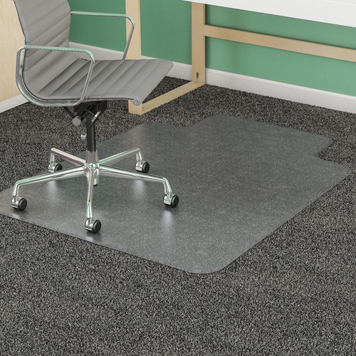 SUPERMAT FREQUENT USE CHAIR MAT FOR MEDIUM PILE CARPET, 45 X 53, WIDE LIPPED, CLEAR