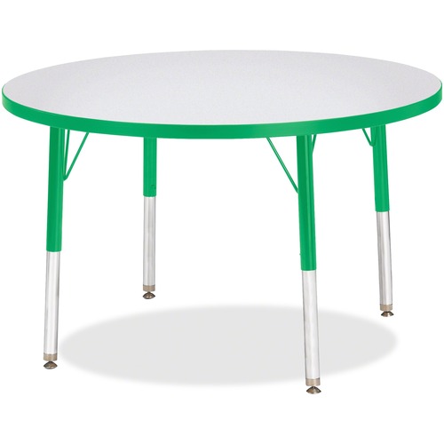 Jonti-Craft, Inc.  Round Activity Table, 36"x24"-31", Gray/Green